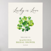 Farbe Klee Lucky In Liebe Brautparty Zeichen Poster (Vorne)