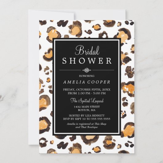 Farbe Leopard | Brautparty Einladung (Vorderseite)