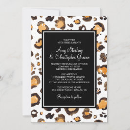 Farbe Leopard Print & Chic Streifen | Hochzeit Einladung