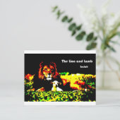 Farbe Löwen und Lamm Postkarte (Stehend Vorderseite)