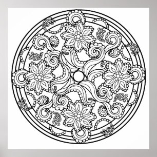 Farbe Mandala Poster Paisley Sea Creative