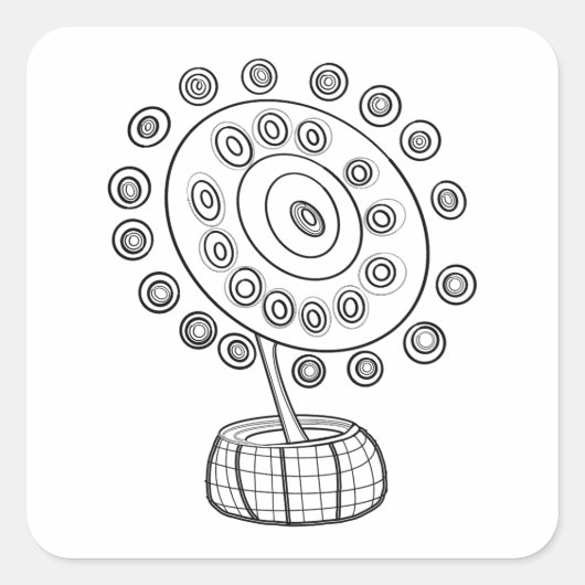 FARBE ME COSMIC BOUQUET QUADRATISCHER AUFKLEBER (Vorderseite)