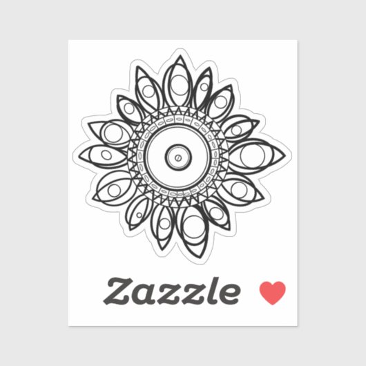 FARBE ME PEACOCK MANDALA AUFKLEBER (Blatt)