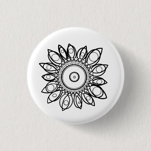 FARBE ME PEACOCK MANDALA BUTTON (Vorderseite)