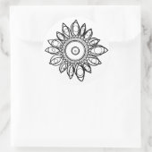 FARBE ME PEACOCK MANDALA RUNDER AUFKLEBER (Tasche)