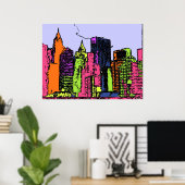 Farbe meiner Stadt Poster (Heimbüro)