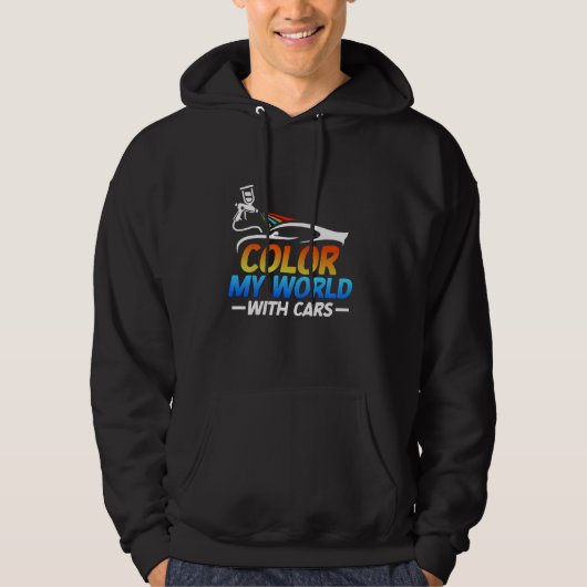 Farbe meiner Welt mit Autos-Malerin Hoodie (Vorderseite)
