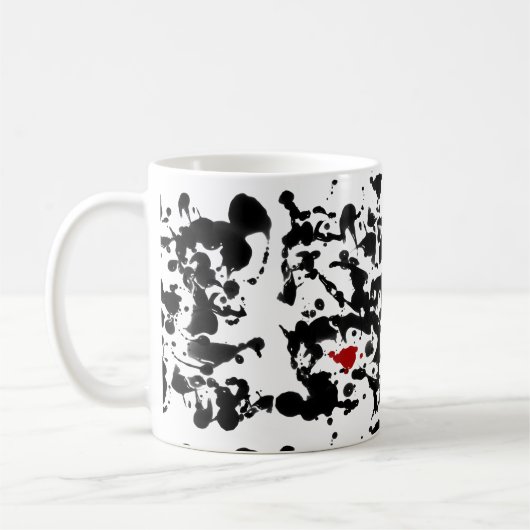 Farbe meines Lebens / Farbklekse | Schwarze Tinte Kaffeetasse (Links)