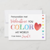 Farbe meines Valentinskuttelpens-Klassenkarte Einladung (Vorderseite)