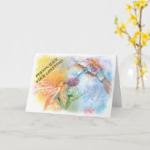 FARBE MENSCHENBIRDS ZOLLBEWEGLICHE GREETINGKARTE KARTE (Gelbe Blume)