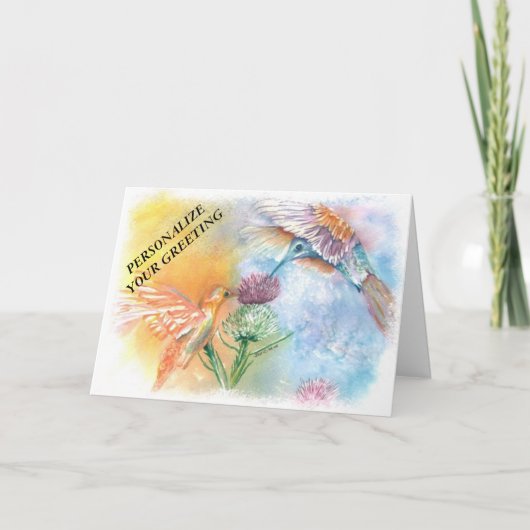 FARBE MENSCHENBIRDS ZOLLBEWEGLICHE GREETINGKARTE KARTE (Vorderseite)