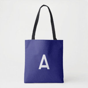 Farbe Midnight Blue Minimalist Einfaches Monogramm Tasche