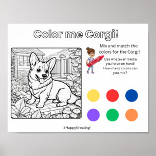Farbe mir Corgi! Poster