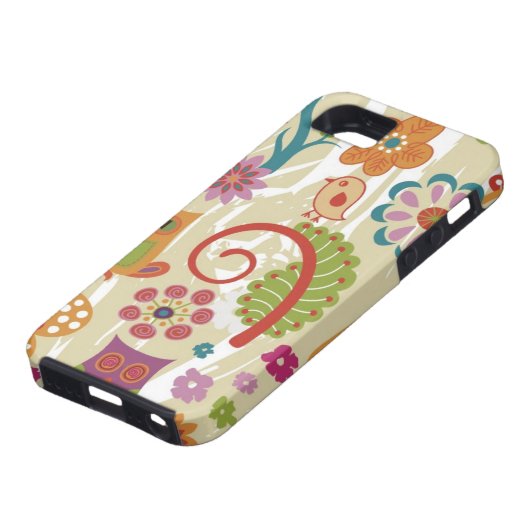 Farbe mit Blumen und Eule Case-Mate iPhone Hülle (unten)