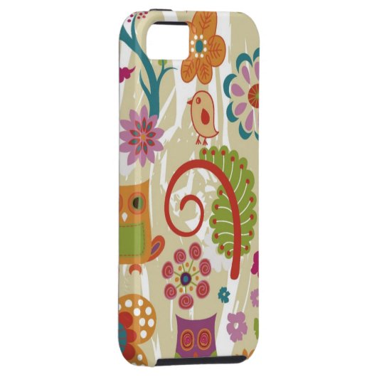 Farbe mit Blumen und Eule Case-Mate iPhone Hülle (Rückseite/rechts)