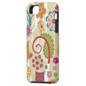 Farbe mit Blumen und Eule Case-Mate iPhone Hülle (Rückseite Links)