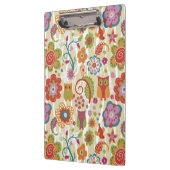 Farbe mit Blumen und Eule Klemmbrett (Links)