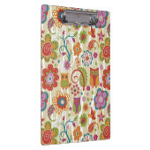 Farbe mit Blumen und Eule Klemmbrett (Rechts)