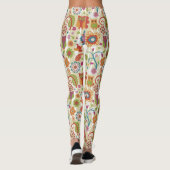 Farbe mit Blumen und Eule Leggings (Rückseite)