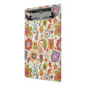 Farbe mit Blumen und Eule Mini Klemmbrett (Gewinkelt2)