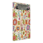 Farbe mit Blumen und Eule Mini Klemmbrett (Schrägansicht)