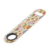 Farbe mit Blumen und Eule Speed Flaschenöffner (Rückseite Schrägansicht)