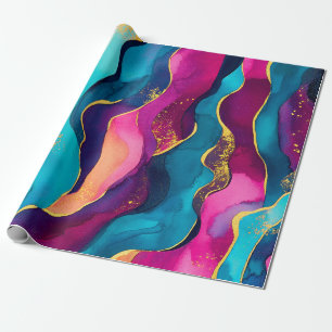 Farbe mit goldenem Sprinkmuster Geschenkpapier