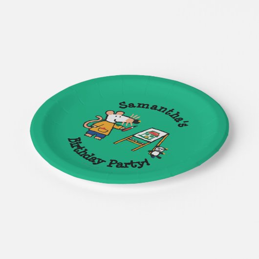 Farbe mit Maisy! Pappteller (Schrägansicht)