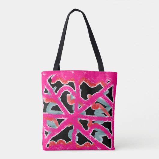FARBE MIT SCHWARZEN PATTERN FÜR FRAUEN TASCHE (Rückseite)