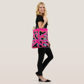 FARBE MIT SCHWARZEN PATTERN FÜR FRAUEN TASCHE (Am Model)
