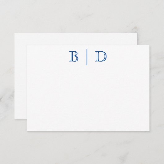 Farbe - Monogramm-Mitteilungskarten mit zwei Buchs Dankeskarte (Vorne/Hinten)