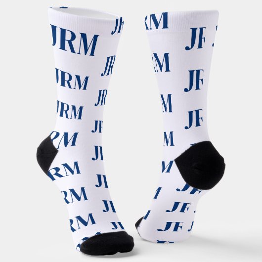 Farbe: Monogramm-Mustersäcken mit 3 Buchstaben Socken (Gewinkelt)