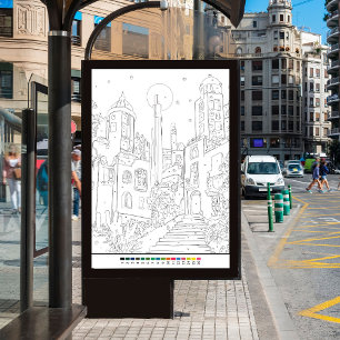 Farbe nach Anzahl der Natur Frühjahrslandschaft Poster