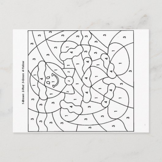 Farbe nach Anzahl Feiertagspostkarte (Vorderseite)