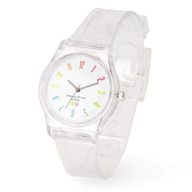 Farbe nach Anzahl Gradient Clear Watch Armbanduhr (Winkel)