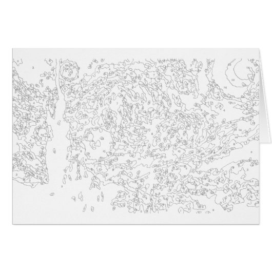 Farbe nach Zahlen: Die Starry Night Card (Vorderseite (Horizontal))