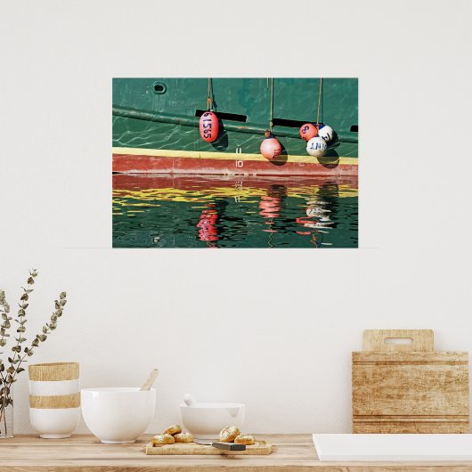 Farbe nach Zahlen in Wasserfarben. Poster (Küche)