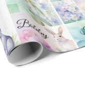 Farbe Osterhase Name Niedlich hinzufügen Geschenkpapier (Rolleneckpunkt)