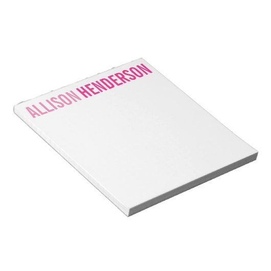 Farbe: Personalisierter Notepad mit Blockname Notizblock (angewinkelt)