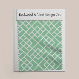 Farbe // Preppy Green and White Bamboo Gitter Stoff