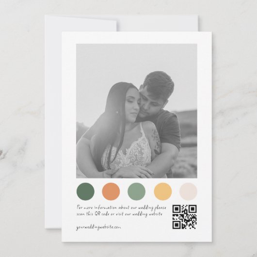 Farbe QR-Code für Handgezeichnete Kirschhaube Save The Date (Rückseite)