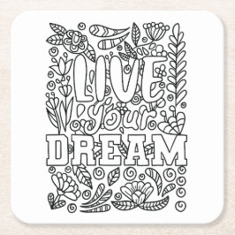 Farbe Rechteckiger Pappuntersetzer