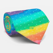 Farbe Regenbogen Wasserfarben Streifen Muster Krawatte (Gerollt)