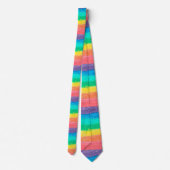 Farbe Regenbogen Wasserfarben Streifen Muster Krawatte (Rückseite)