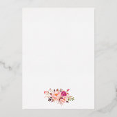 Farbe Rosa Bläserniche Streifen Gold Folieneinladung (Rückseite)