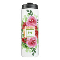 Farbe Rosa Farbe Rote Blume Monogramm