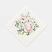 Farbe Rosa Rose Bouquet Serviette (Ecke)