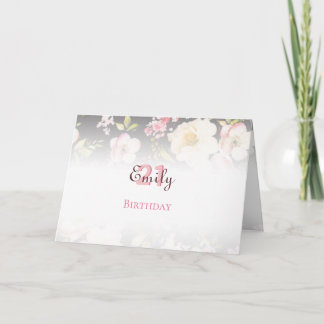 Farbe Rosa und Gelb Rosen auf schwarz, Geburtstag Einladung
