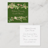 Farbe Rosa und grüne Blumenrinnen Quadratische Visitenkarte (Vorne/Hinten)