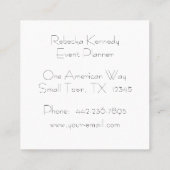 Farbe Rosa und grüne Blumenrinnen Quadratische Visitenkarte (Rückseite)